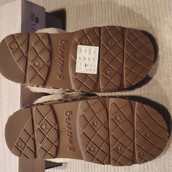 BEEARPAW LOKI II, WOMENS SUEDE SLIDE SLIPPERS - ANIMAL PRINT - SZ 7 - Picture 6 of 7